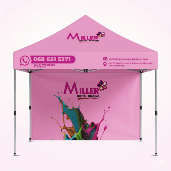 Custom Branded Gazebo (3x3m) with Back Full Wall
